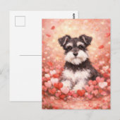 Valentijn Schnauzer met Harten Briefkaart (Voorkant / Achterkant)
