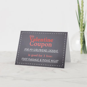 Valentijn schoolbord coupon feestdagen kaart