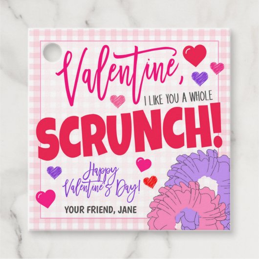 Valentijn Scrunchie Gift Label (Voorkant)