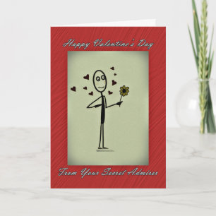 Valentijn Secret Admirer Stick Persoon Feestdagen Kaart