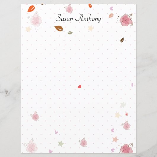 Valentijn Shabby Chic Polka Dot Briefpapier Paper (Achterkant)