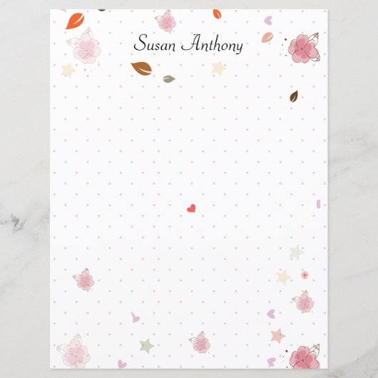 Valentijn Shabby Chic Polka Dot Briefpapier Paper (Voorkant)