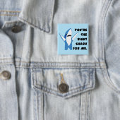 Valentijn Shark Dansend links Vierkante Button 5,1 Cm (In situ)