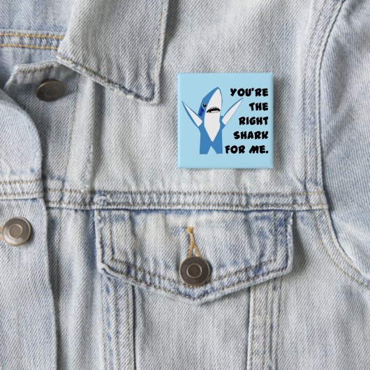 Valentijn Shark Dansend links Vierkante Button 5,1 Cm (In situ)