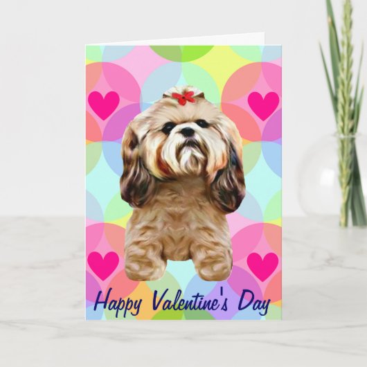 Valentijn Shih Tzu Dog Feestdagen Kaart (Voorkant)