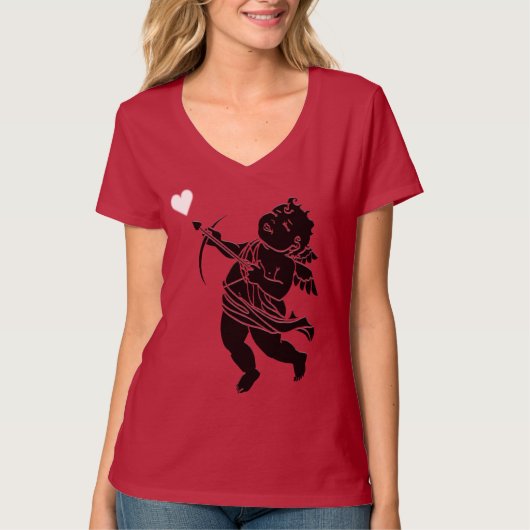 Valentijn Shirt Lady's Cupid Jersey Shirt (Voorkant)