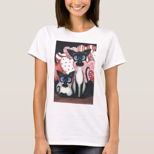 Valentijn Siamese Cat - Love x's Two T-shirt (Voorkant)