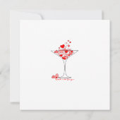 Valentijn Singles Party Heart Cocktail Invitation Kaart (Achterkant)