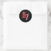 Valentijn Six Seven Grappig 67 Meme Gen Alpha Jarg Ronde Sticker (Tas)