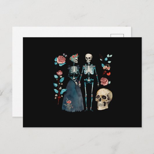 Valentijn Skelet Collage Briefkaart (Voorkant / Achterkant)