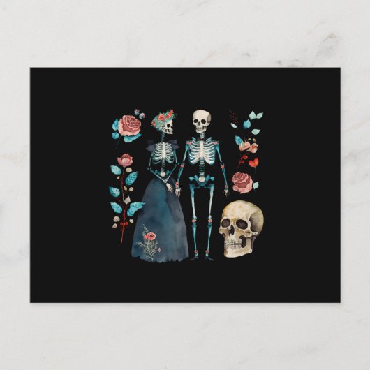 Valentijn Skelet Collage Briefkaart (Voorkant)