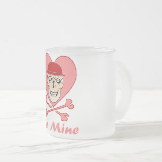 Valentijn Skull Cup Matglas Koffiemok (Voorkant rechts)