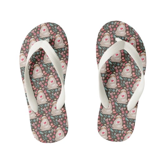 Valentijn Sleufpatroon Kinder Teenslippers (Voetbed)