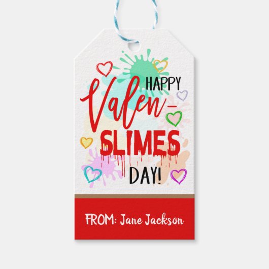 Valentijn Slime Gift Labels Cadeaulabel (Voorkant)