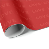 Valentijn Smooth Rood Moderne Eenvoudige Typografi Cadeaupapier (Rol Hoek)