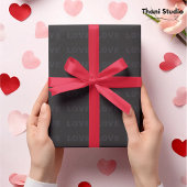 Valentijn Smooth Zwart Modern Eenvoudige Typografi Cadeaupapier