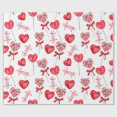 Valentijn Snoep | Hart lolly Cadeaupapier (Vlak)