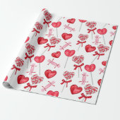 Valentijn Snoep | Hart lolly Cadeaupapier (Uitgerold)