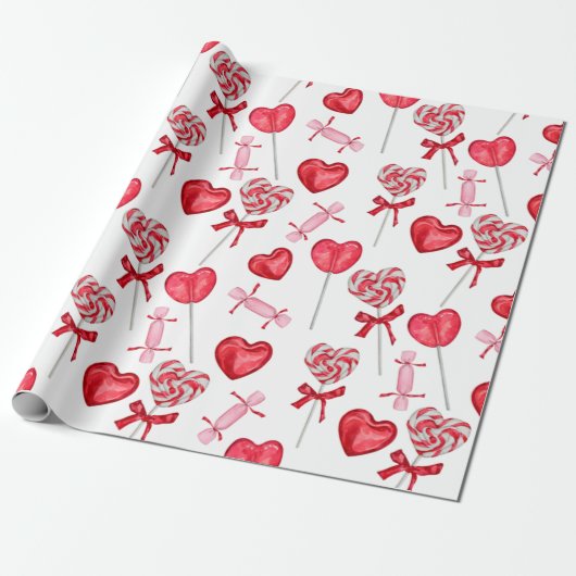 Valentijn Snoep | Hart lolly Cadeaupapier (Uitgerold)