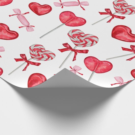Valentijn Snoep | Hart lolly Cadeaupapier (Hoek)