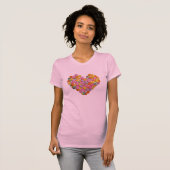 Valentijn Snoep Harten hart T-shirt (Voorkant volledig)