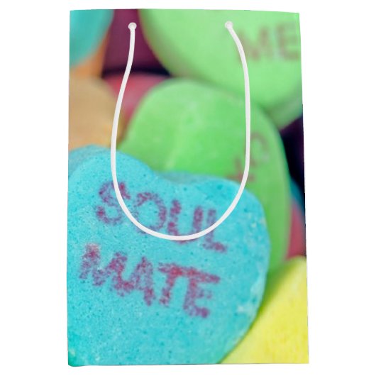 Valentijn Snoep Harten Medium Cadeauzakje (Voorkant)