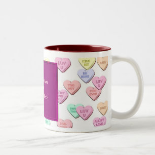 Valentijn Snoep Harten Patroon Foto Mok