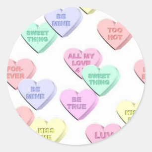 Valentijn Snoep Harten Patroon Stickers