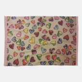 Valentijn Snoep Harten Theedoek (Horizontaal)