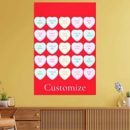 Valentijn Snoep Harten Thunder_Cove Canvas Afdruk (Insitu (Woonkamer))