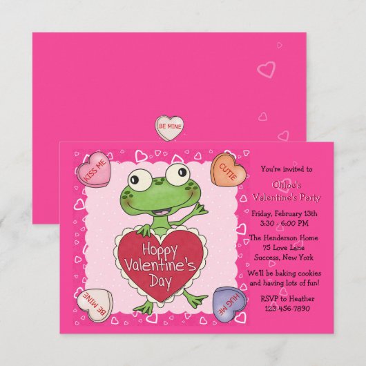 Valentijn Snoep Harten Valentijn van Kind Kaart (Voorkant / Achterkant)