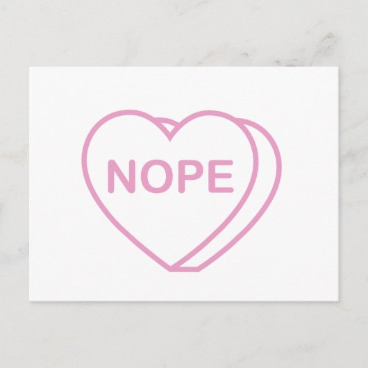 Valentijn Snoep Heart, Nope Briefkaart (Voorkant)