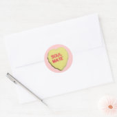 Valentijn Snoep Heart Ronde Sticker (Envelop)