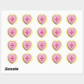 Valentijn Snoep Heart Ronde Sticker (Vel)