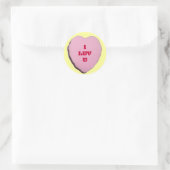 Valentijn Snoep Heart Ronde Sticker (Tas)