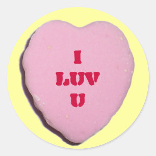 Valentijn Snoep Heart Ronde Sticker