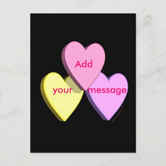 Valentijn Snoep Hoorten Aangepast zoeken Feestdagenkaart (Voorkant)