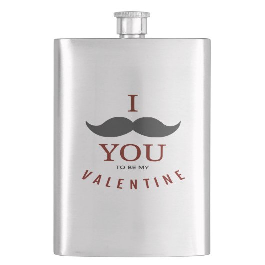 Valentijn snor geschenken heupfles (Voorkant)