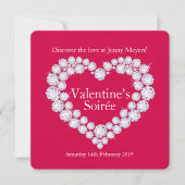 Valentijn Soirée Diamonds Hartfeest Uitnodiging (Voorkant)