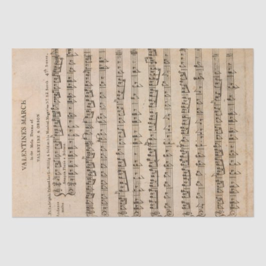 Valentijn Song Bladmuziek Vintage Notities Decoupa Tissuepapier (Voorkant)