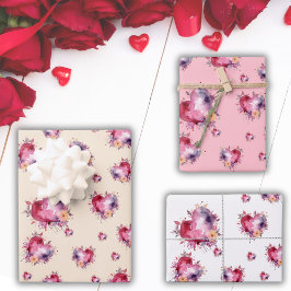 Valentijn spatten van harten patroon inpakpapier vel