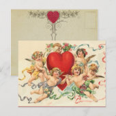  Valentijn Speelse Cherubs Briefkaart (Voorkant / Achterkant)