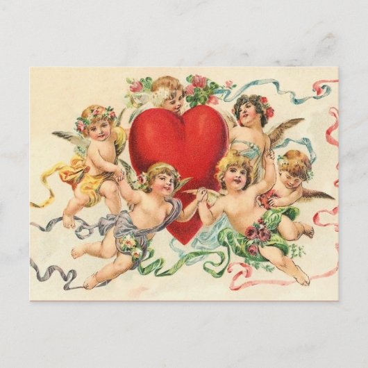  Valentijn Speelse Cherubs Briefkaart (Voorkant)