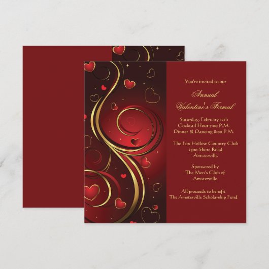 Valentijn Splash Uitnodiging (Voorkant / Achterkant)