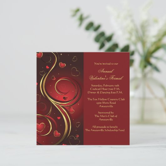 Valentijn Splash Uitnodiging (Staand voorkant)