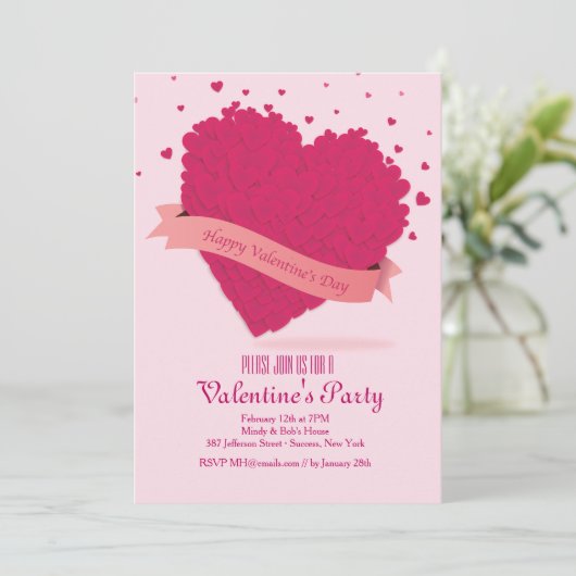 Valentijn Sprinkles Invitation Kaart (Staand voorkant)