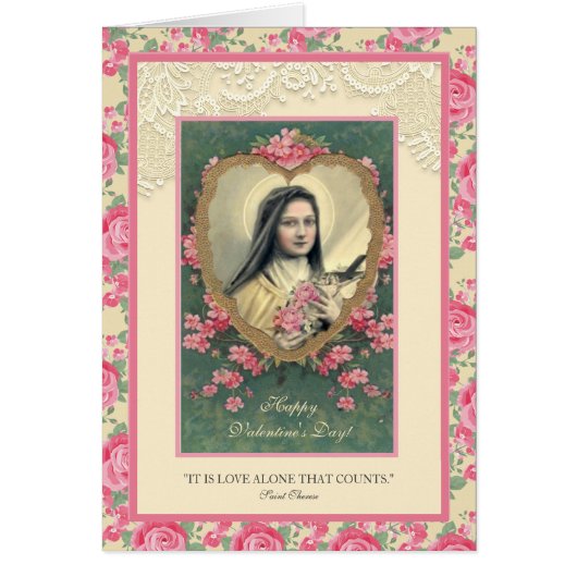 Valentijn St. Therese katholieke roze roze Religie (Voorkant)