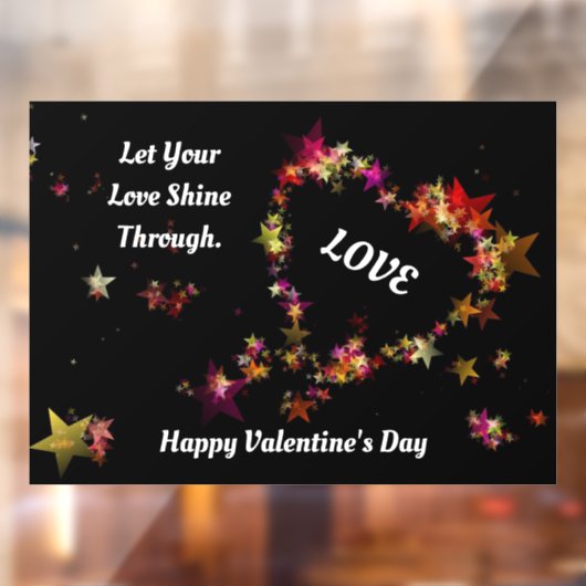 Valentijn Stars Heart Window Cling Raamsticker (Vel 2)