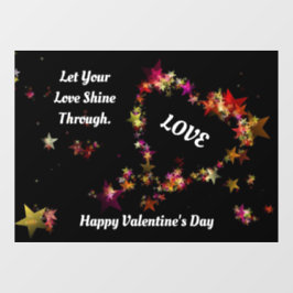 Valentijn Stars Heart Window Cling Raamsticker