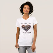 Valentijn  Steampunk Hart van Gears Love T-shirt (Voorkant volledig)
